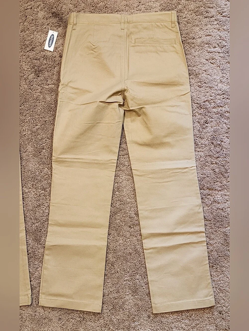 New Old Navy Boys Size 12 Khaki Uniform Pants, Built In Flex Reinforced Knees